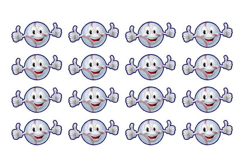 2"  Thumbs Up Baseball Reward Decals
