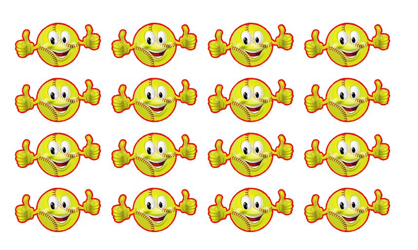 2" Thumbs Up Softball Reward Decals